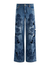 SIDNEY LR EMBR CUTOUT ULTRA BAGGY JEAN-ALICE + OLIVIA