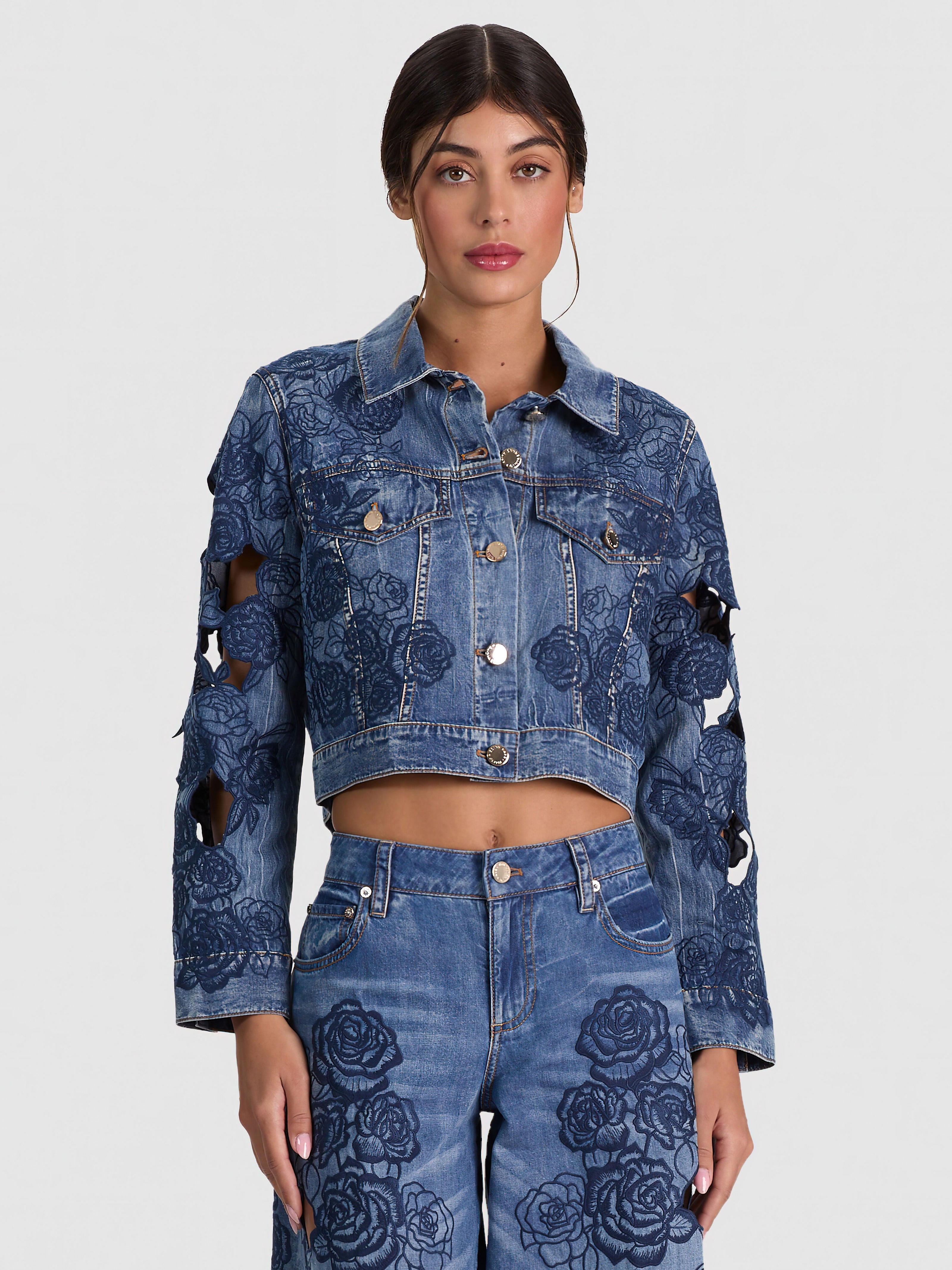 CHLOE DENIM JACKET-BROOKLYN BLUE-ALICE + OLIVIA
