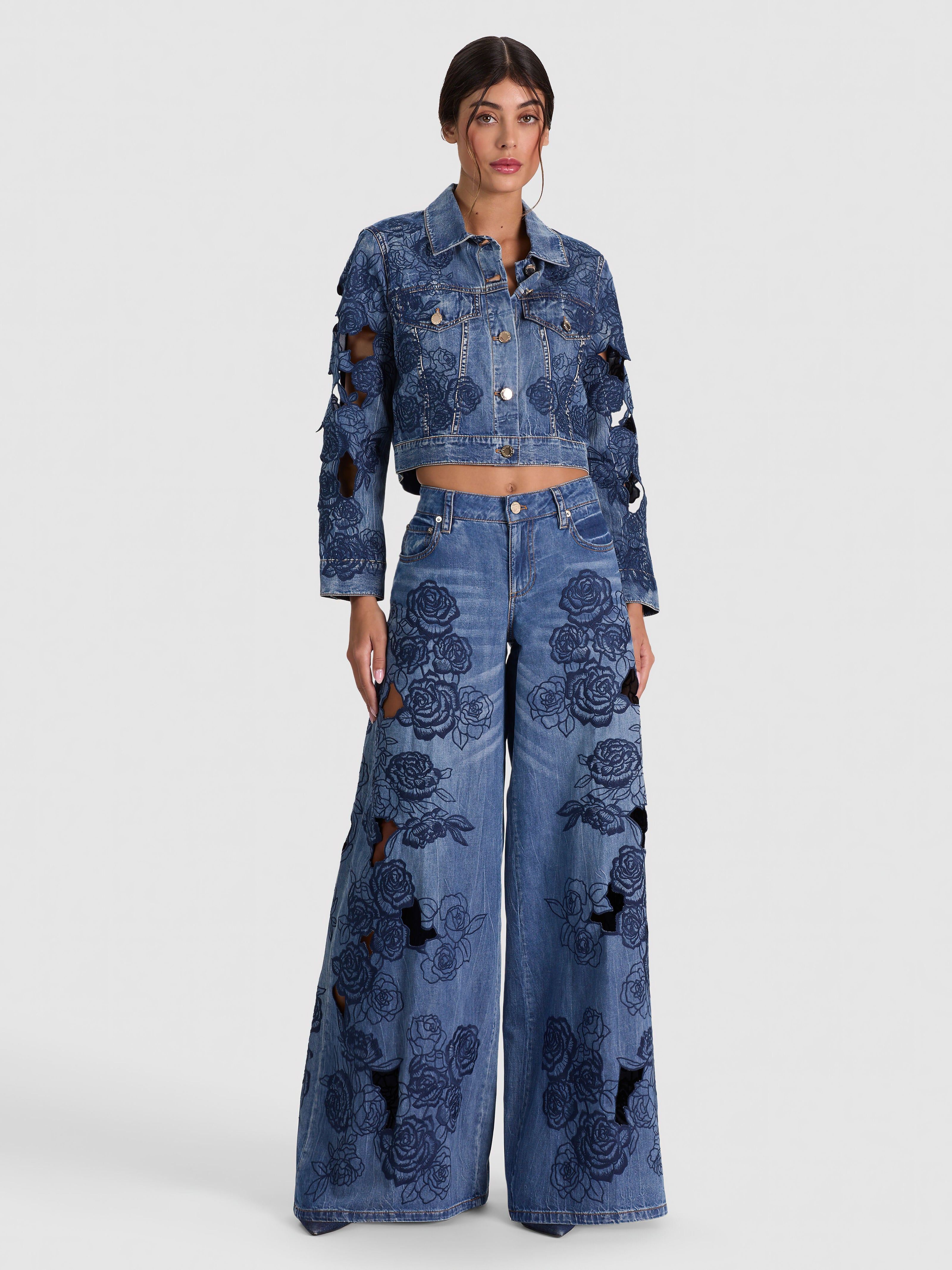 CHLOE DENIM JACKET-BROOKLYN BLUE-ALICE + OLIVIA