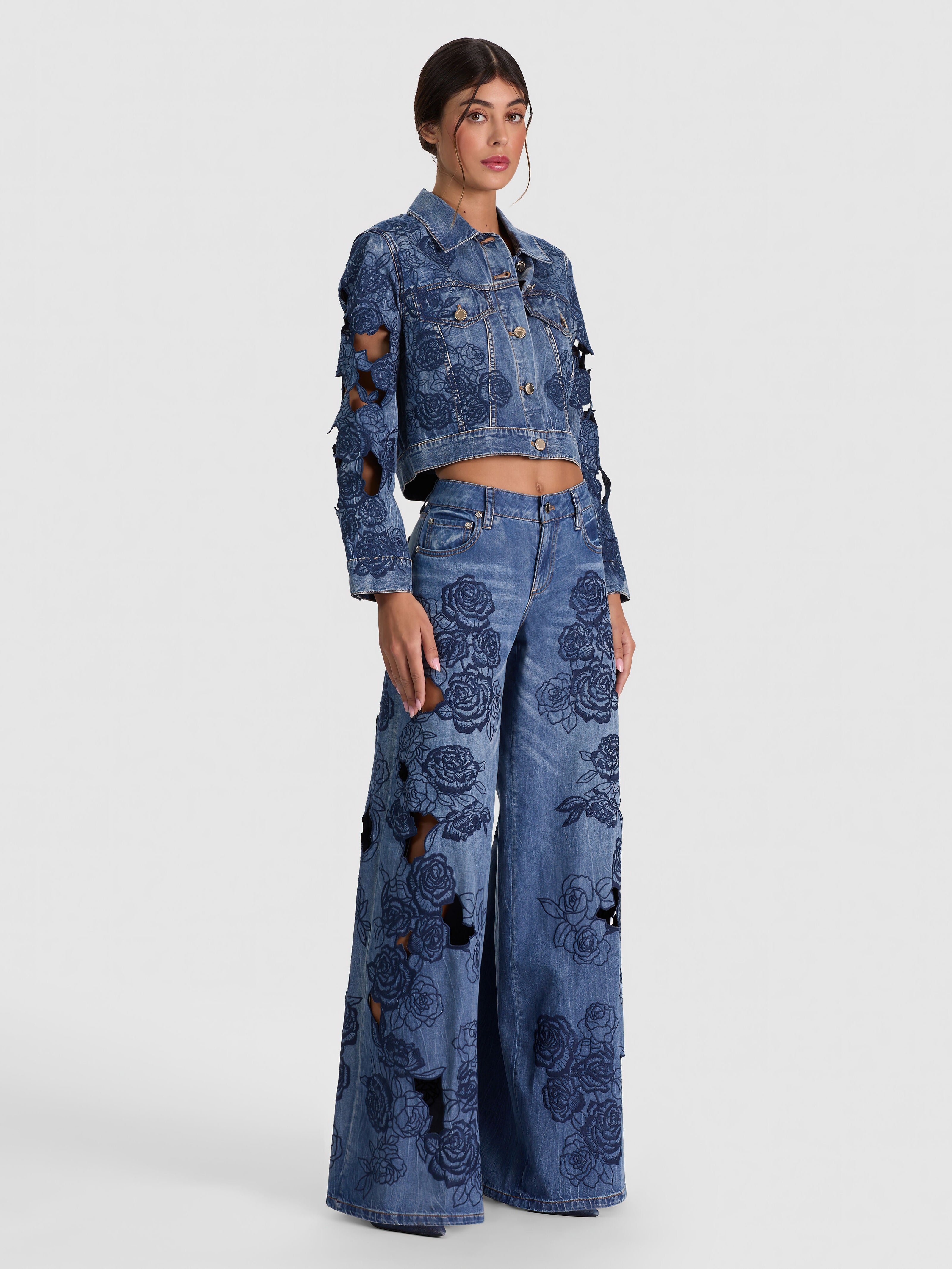 CHLOE DENIM JACKET-BROOKLYN BLUE-ALICE + OLIVIA