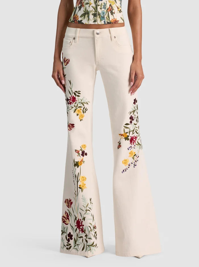EMRYN EMBROIDERED JEAN - VANILLA MULTI