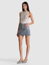 KIERA LR EMBELL DENIM ALINE MINI SKIRT-ALICE + OLIVIA