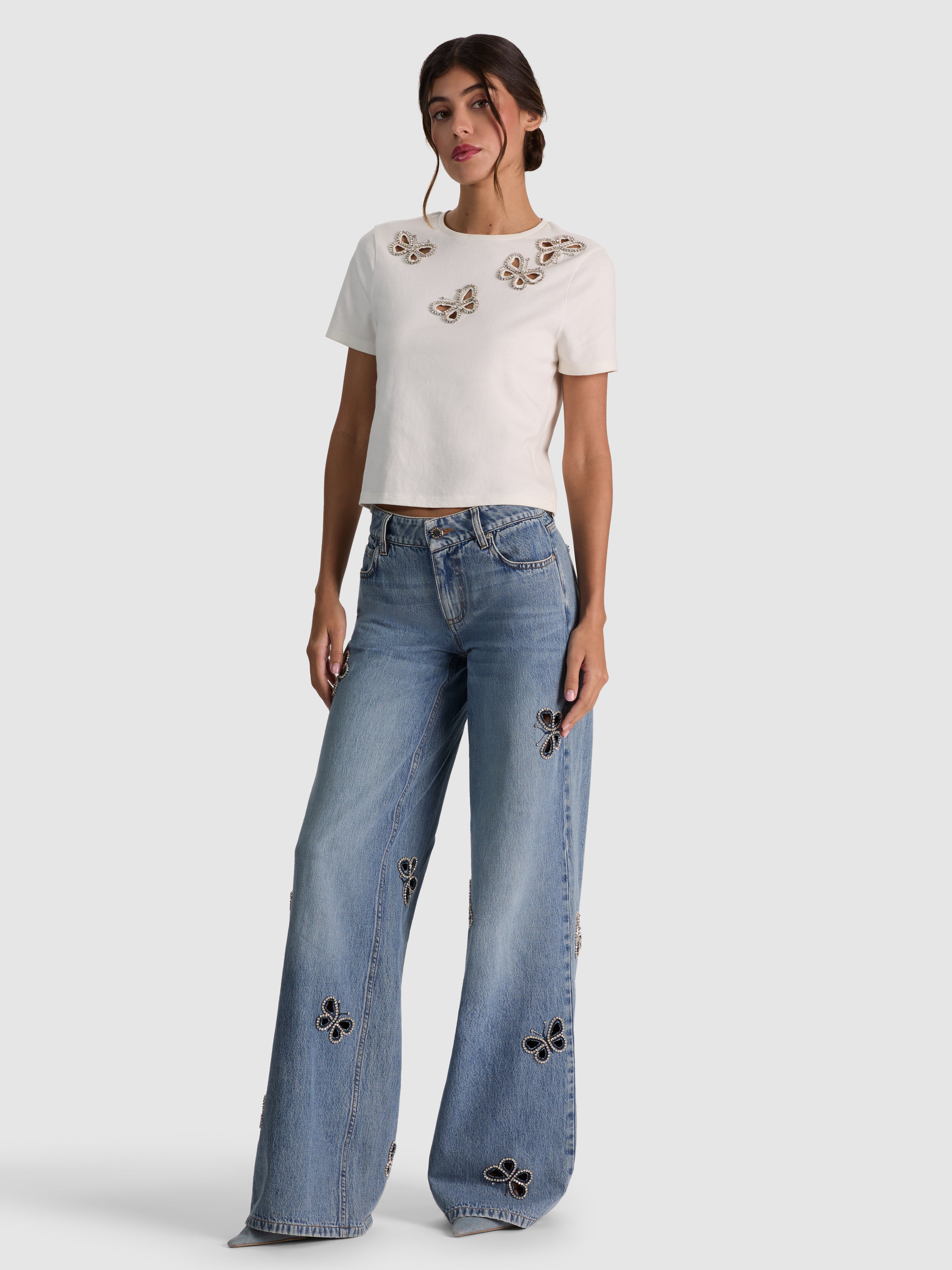 AMAZING EMBELLISHED JEAN-ALICE + OLIVIA