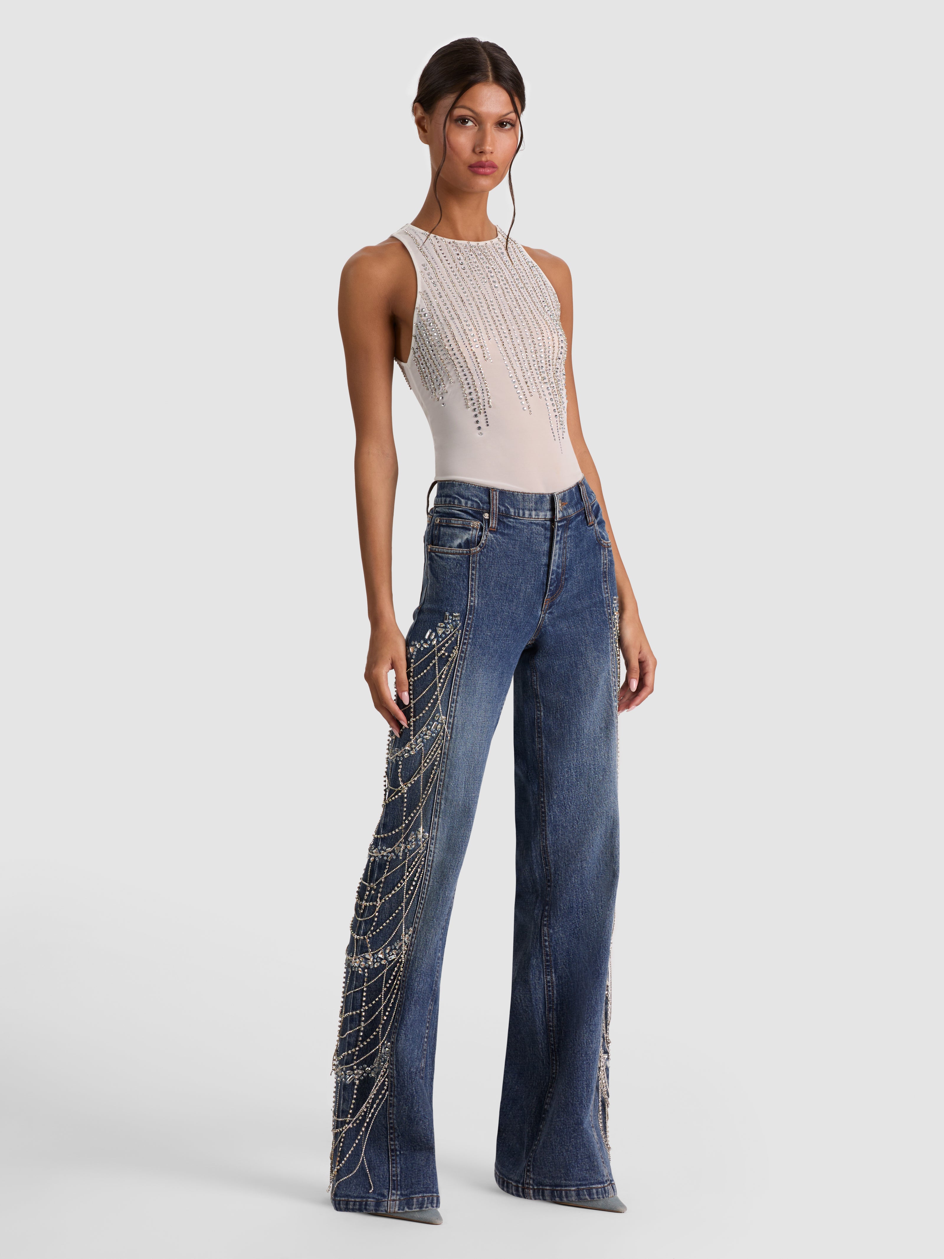 ROXIE EMBELLISHED JEAN-ALICE + OLIVIA