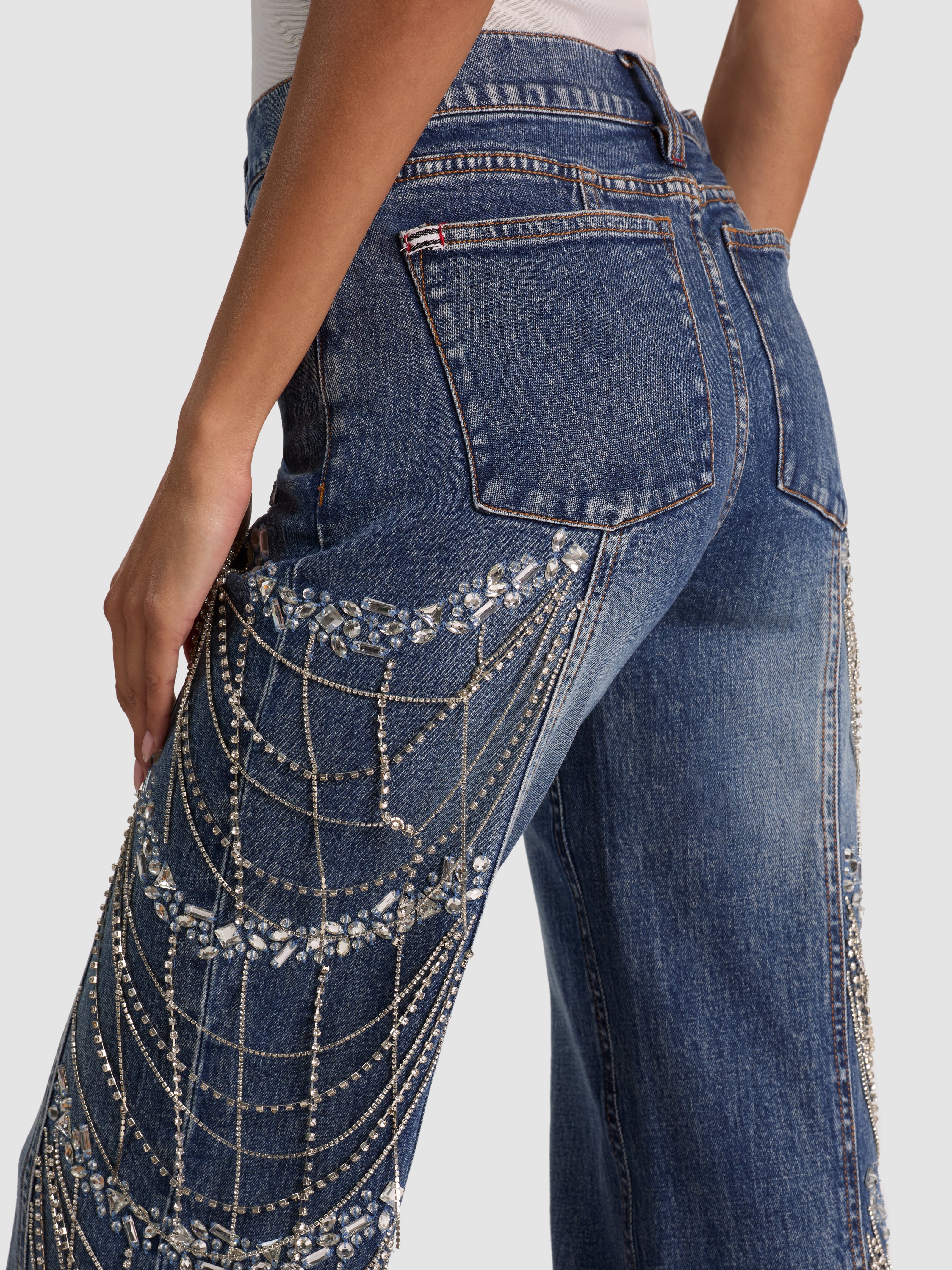 ROXIE EMBELLISHED JEAN-ALICE + OLIVIA