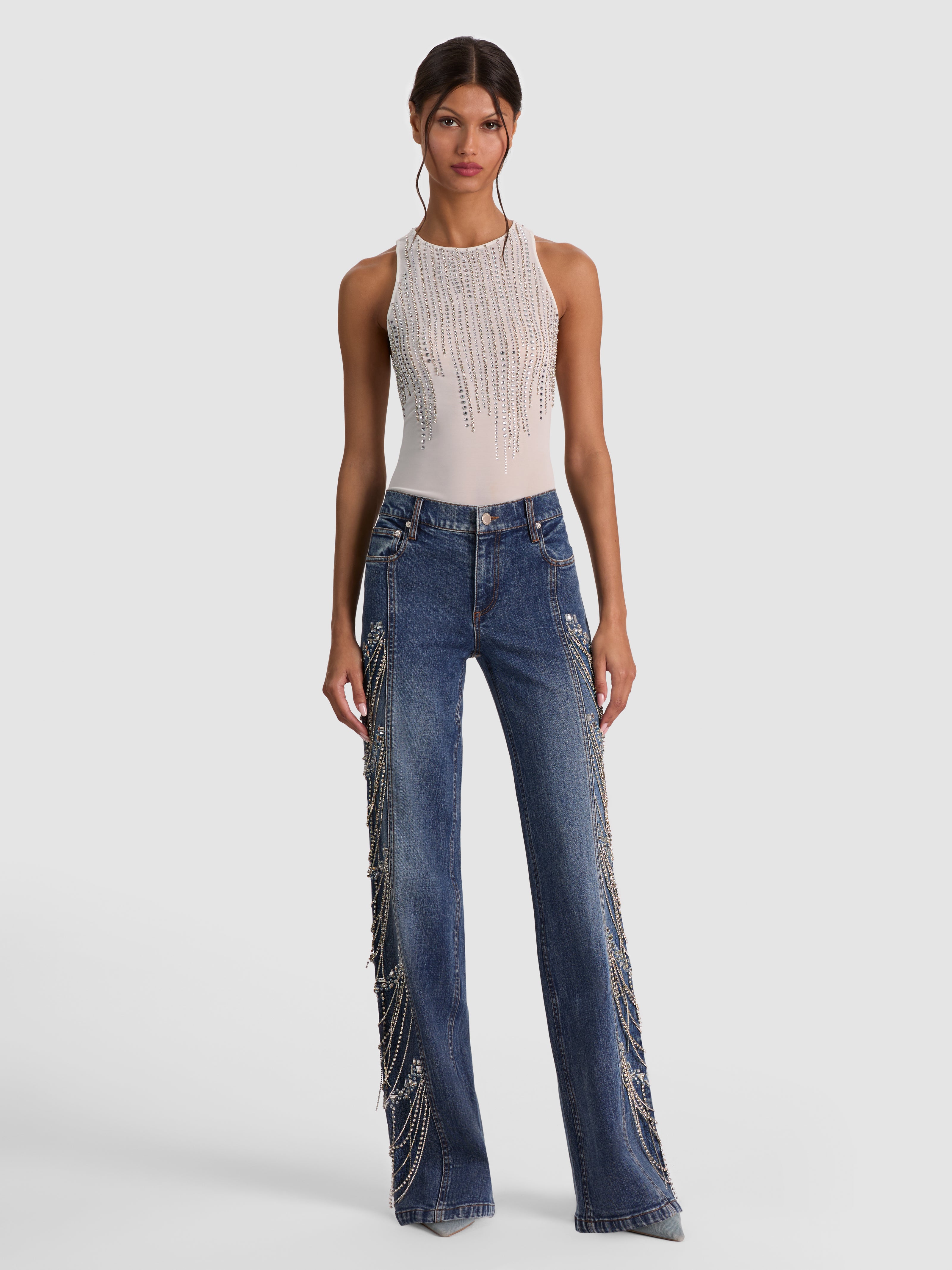 ROXIE EMBELLISHED JEAN-ALICE + OLIVIA