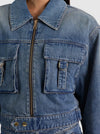 LEROY CROPPED DENIM AVIATOR JACKET-FLORENCE VINTAGE BLUE-ALICE + OLIVIA