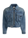 LEROY CROPPED DENIM AVIATOR JACKET-FLORENCE VINTAGE BLUE-ALICE + OLIVIA