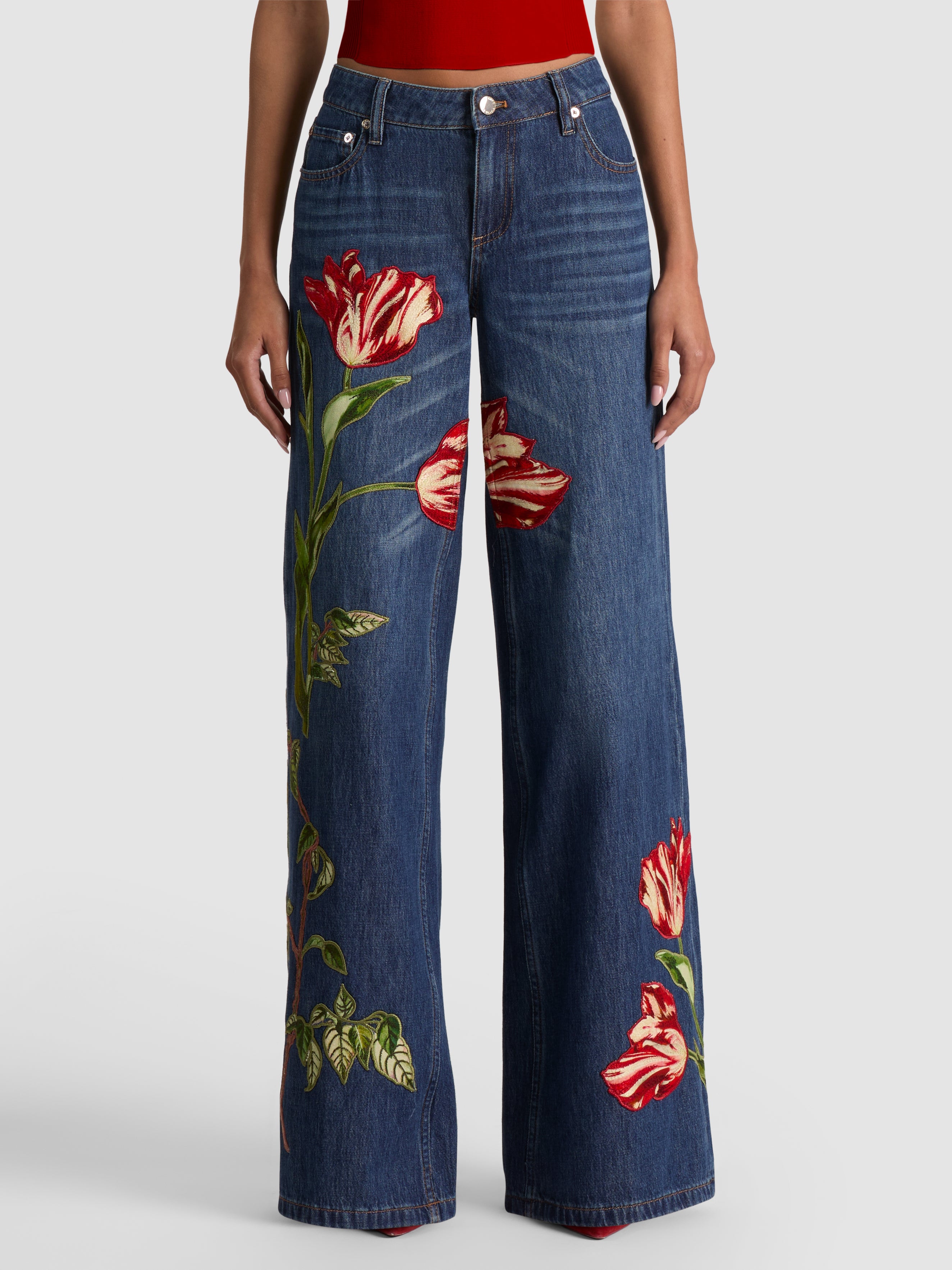 AMAZING EMBROIDERED JEAN-ALICE + OLIVIA