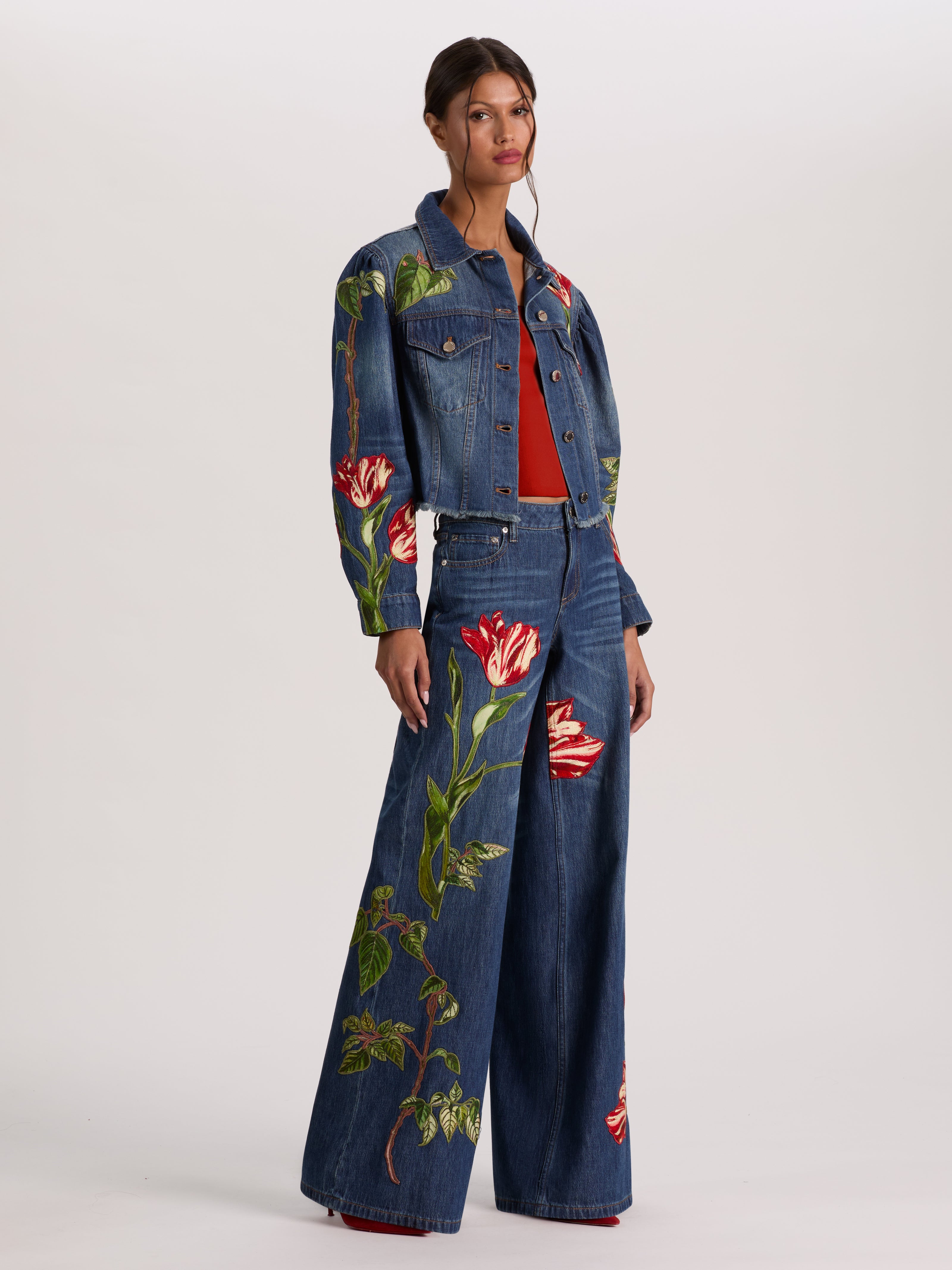 AMAZING EMBROIDERED JEAN-ALICE + OLIVIA