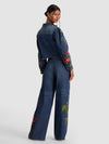 ELIJAH EMBROIDERED DENIM JACKET- FREYJA BLUE/SOFT TULIP-ALICE + OLIVIA