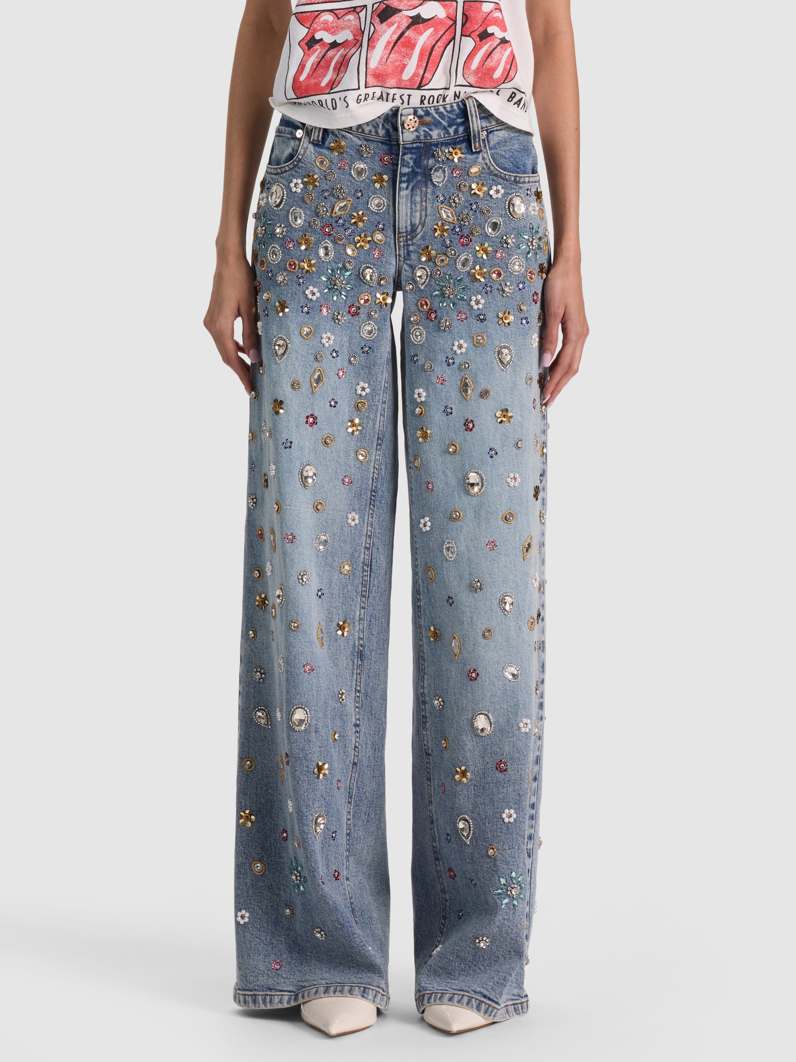 AMAZING EMBELLISHED JEAN-ALICE + OLIVIA