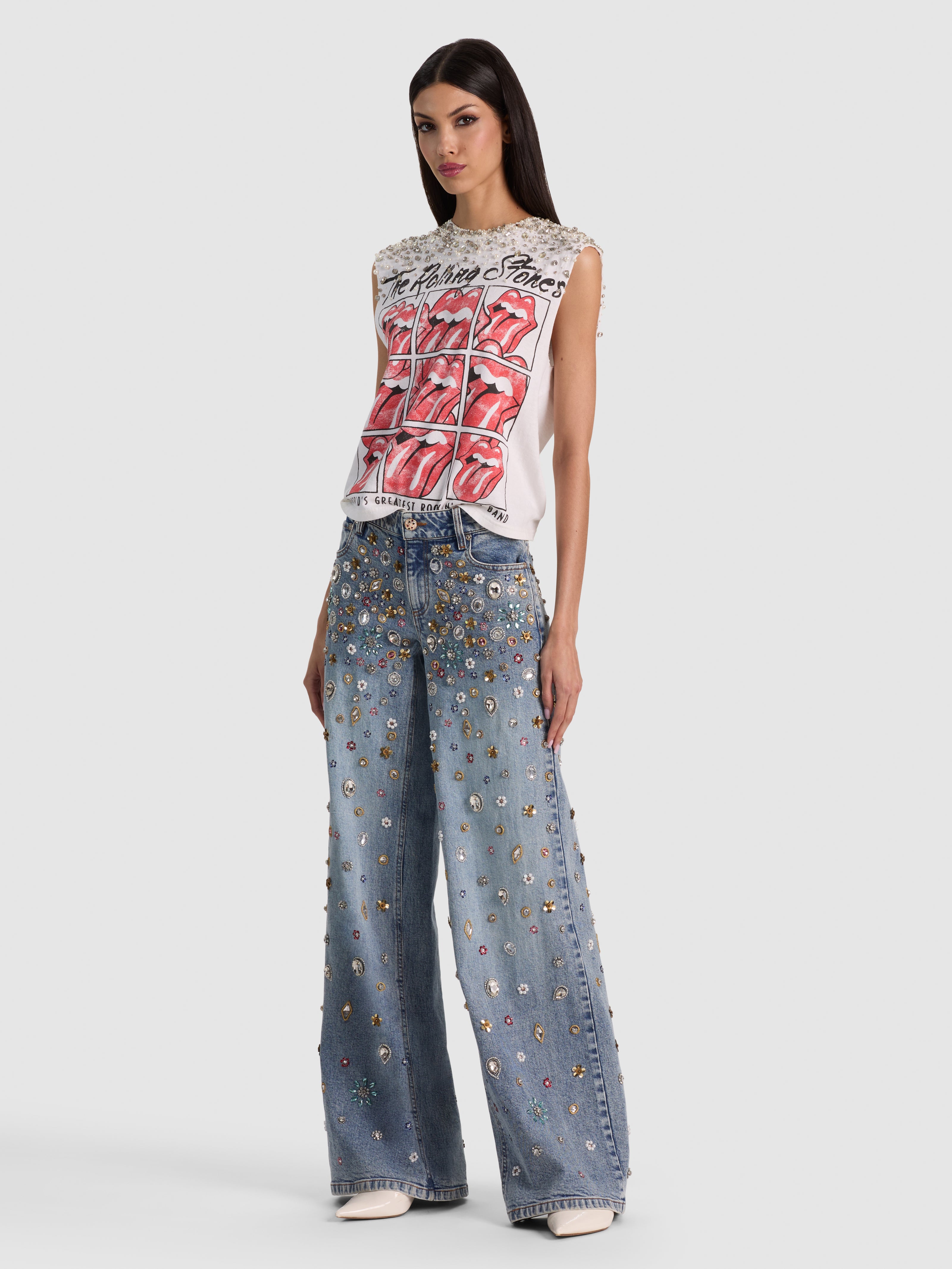 AMAZING EMBELLISHED JEAN-ALICE + OLIVIA