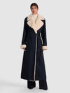 NEVADA FAUX SHEARLING DENIM TRENCH COAT-ALICE + OLIVIA