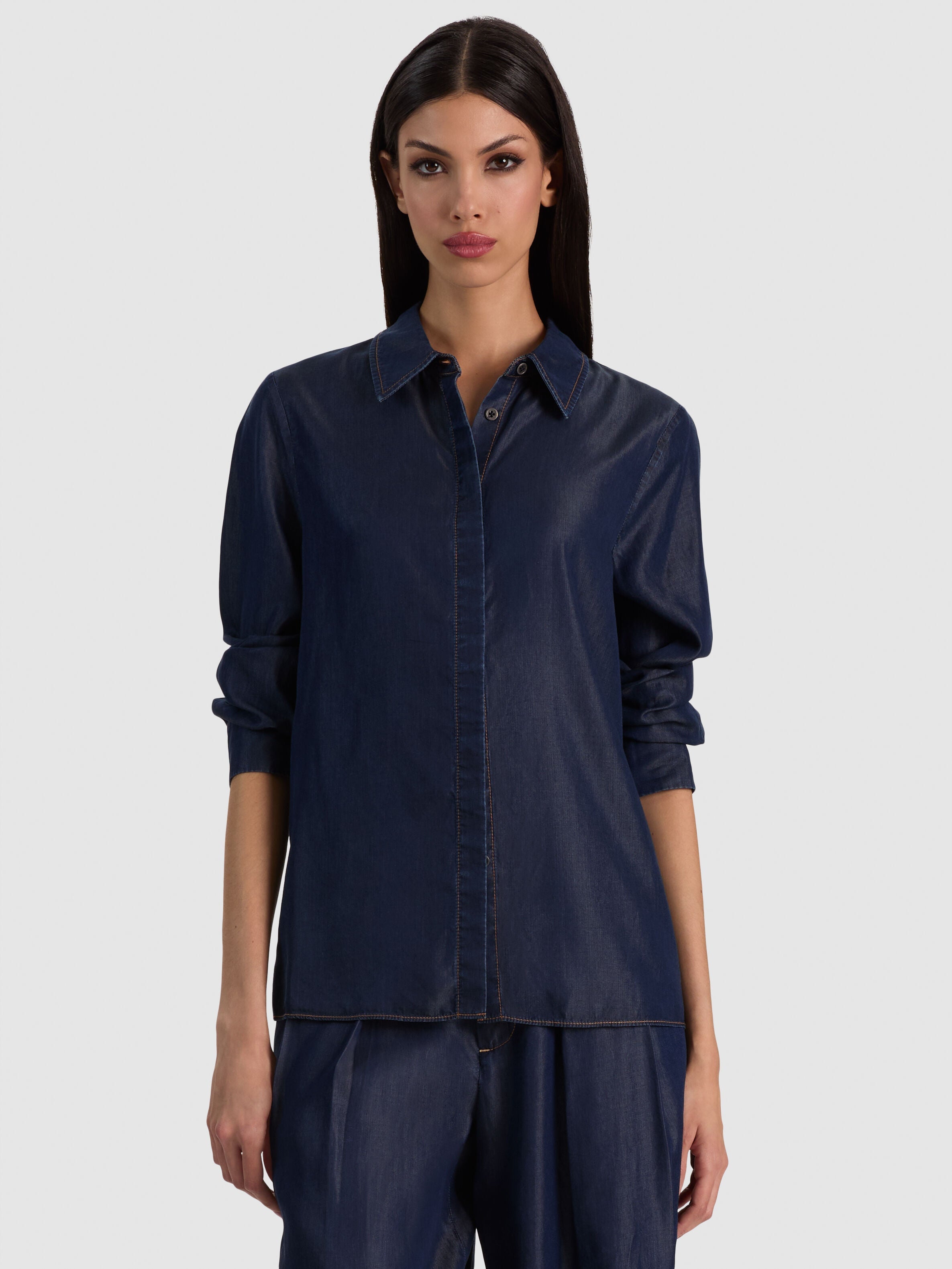 WILLA DENIM BLOUSE-ALICE + OLIVIA