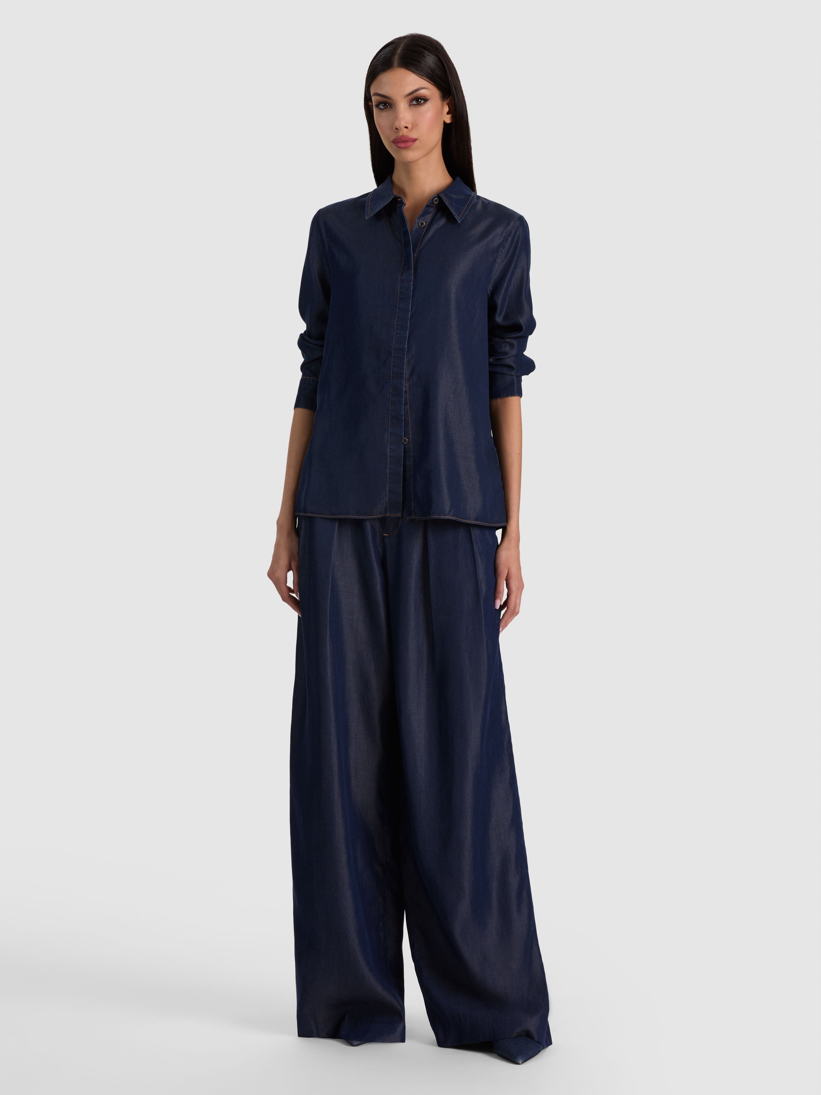 WILLA DENIM BLOUSE-ALICE + OLIVIA