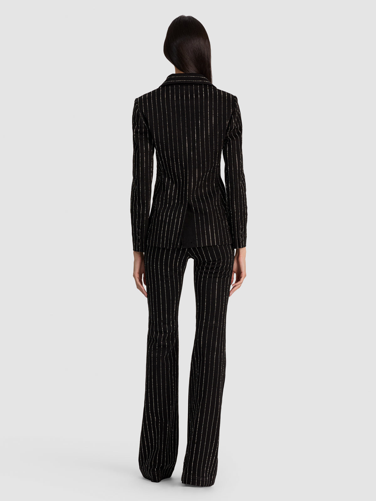 MACEY EMBELL NOTCH COLLAR FITTED DENIM BLAZER-ALICE + OLIVIA