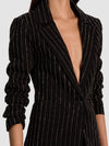 MACEY EMBELL NOTCH COLLAR FITTED DENIM BLAZER-ALICE + OLIVIA