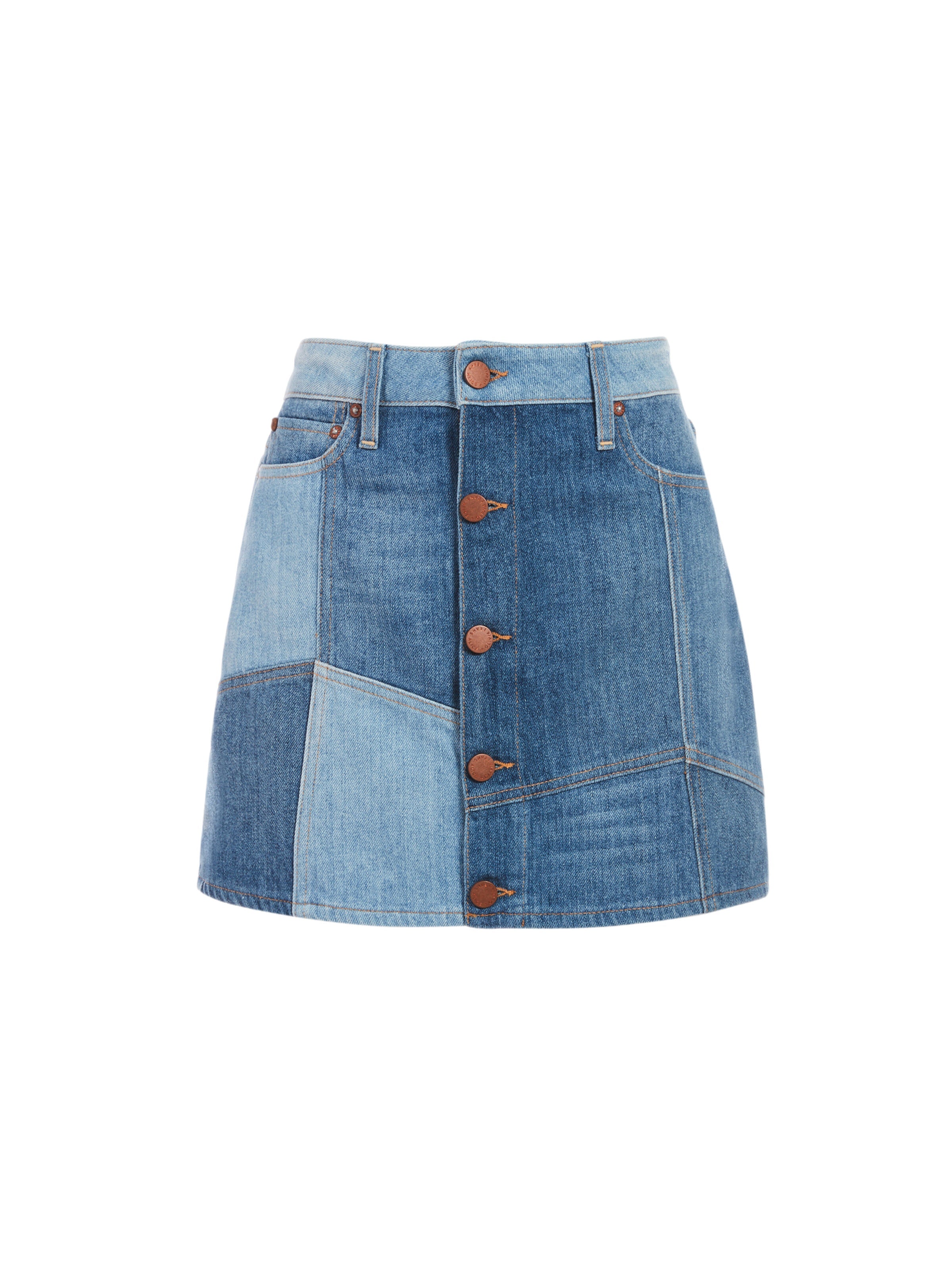 GOOD HIGH RISE PATCHWORK SKIRT