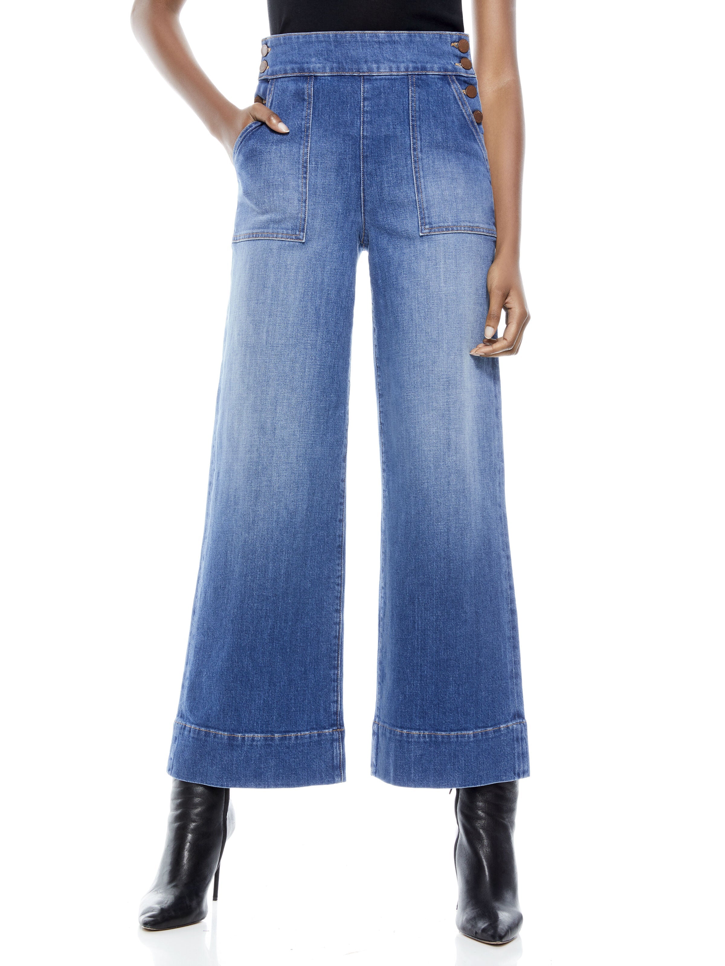 DONALD HIGH RISE WIDE LEG JEAN-ALICE + OLIVIA
