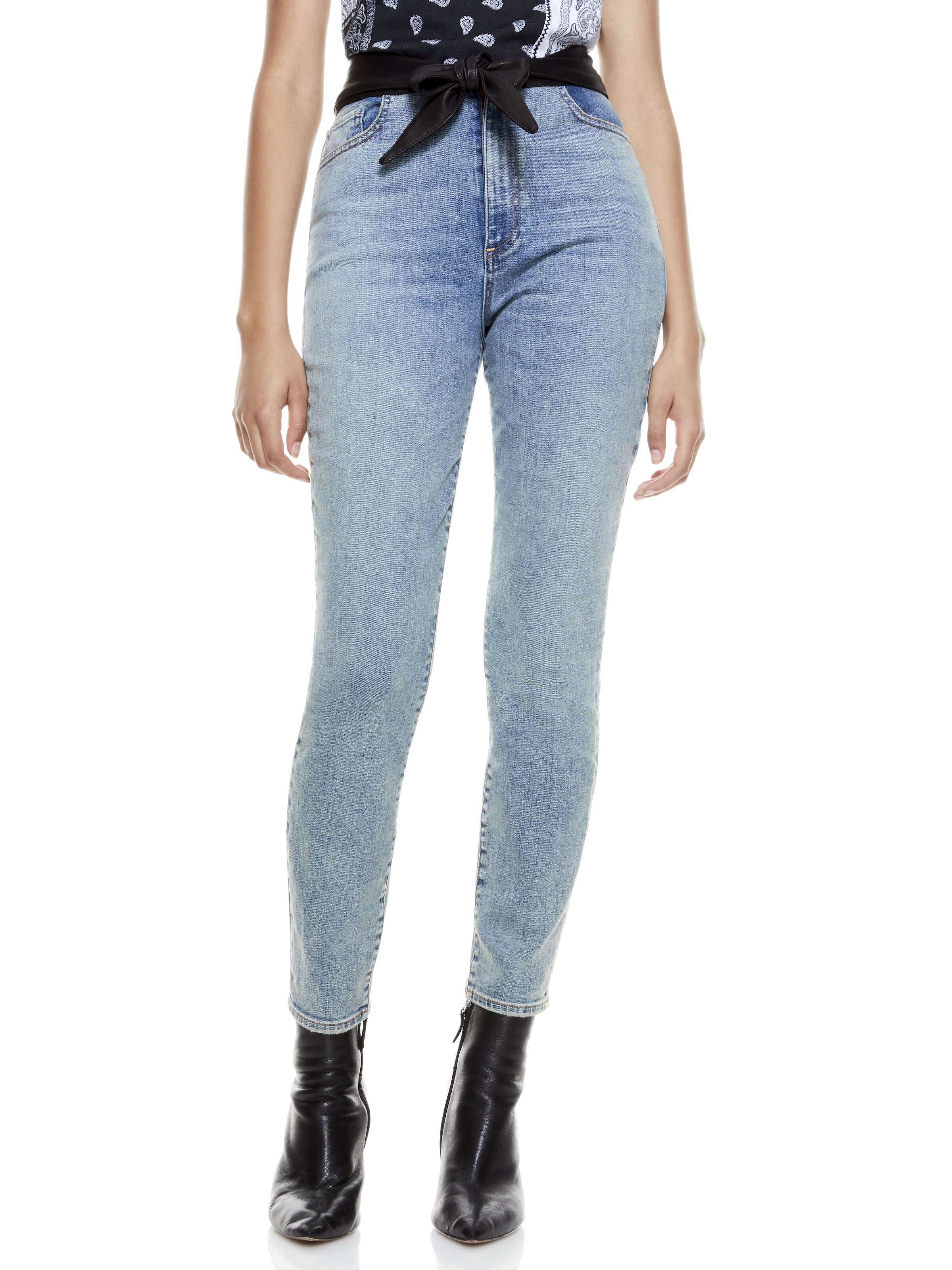 GOOD LEATHER TIE WAIST SKINNY JEAN-OUT OF THE BLUE-ALICE + OLIVIA