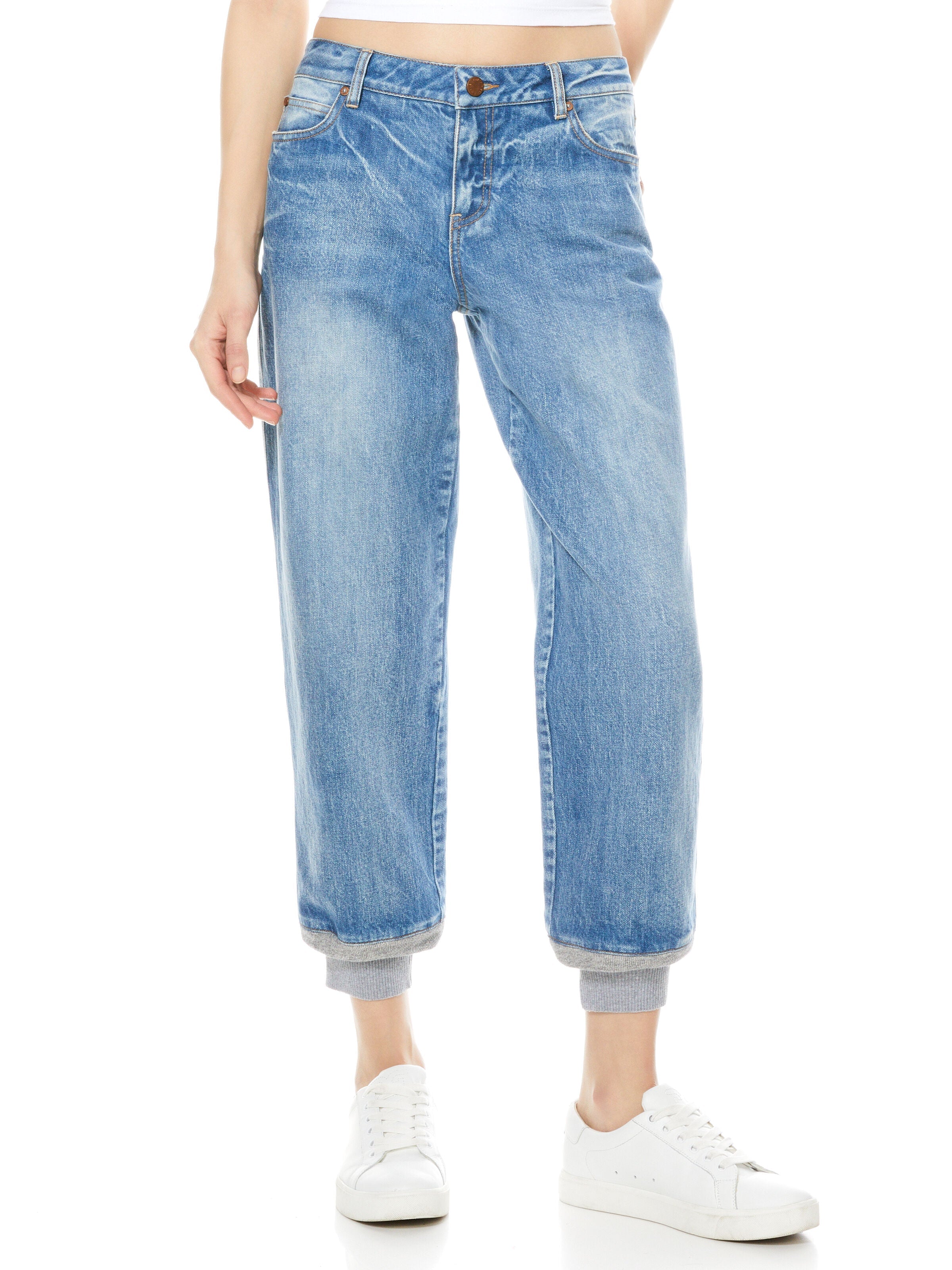 KESHA JEAN WITH RIB CUFF-ALICE + OLIVIA