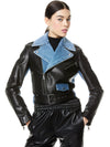 CODY COMBO LEATHER JACKET-BLACK COMBO-ALICE + OLIVIA