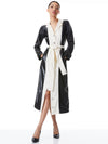 DAREN VEGAN LEATHER COMBINATION MAXI COAT-ALICE + OLIVIA