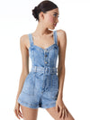 KEI SWEETHEART NECKLINE DENIM ROMPER-ALICE + OLIVIA