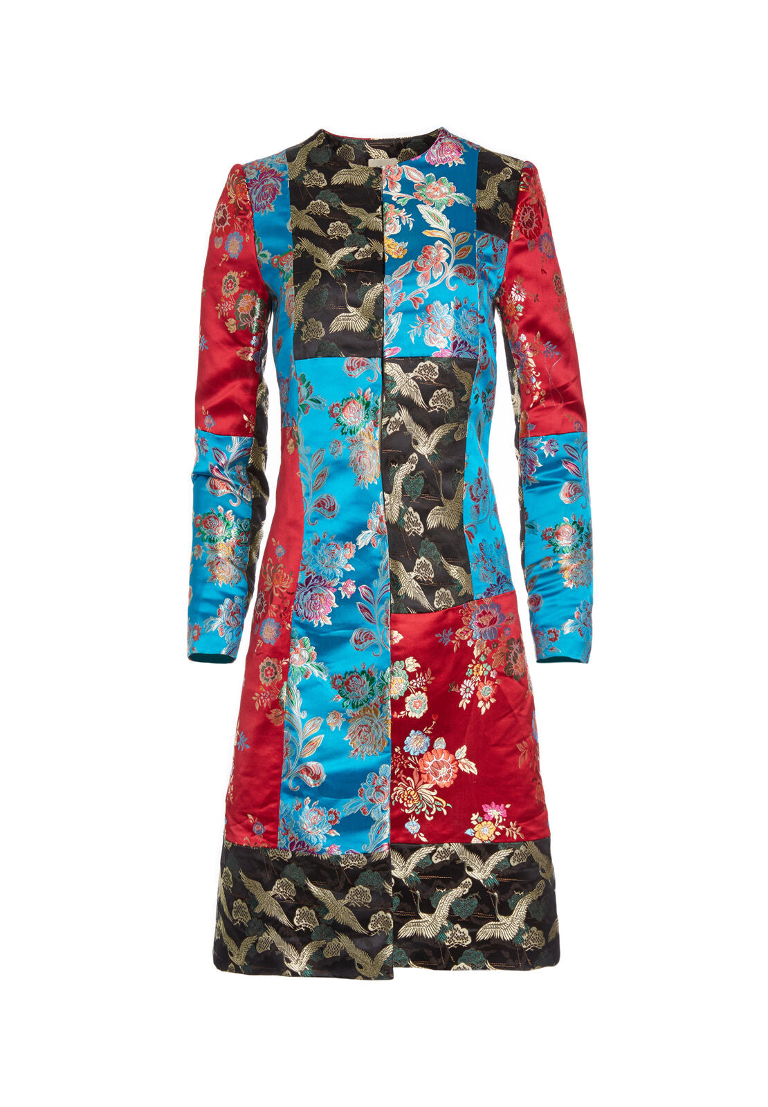 LOGAN COLLARLESS PTCH WRK COAT-ALICE + OLIVIA