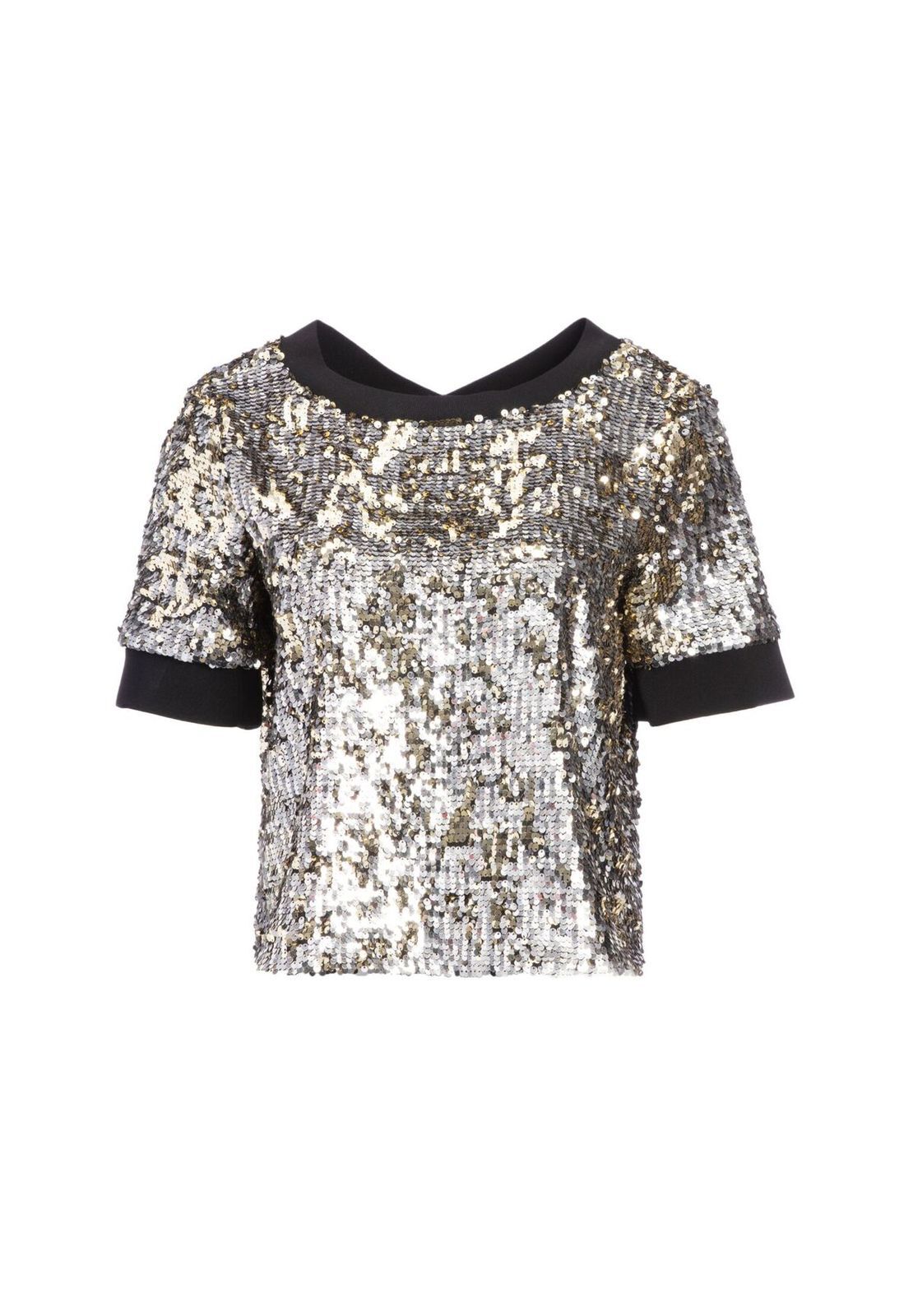 DANICA SEQUIN V BACK TOP-ANTIQUE SILVER/BLACK-ALICE + OLIVIA
