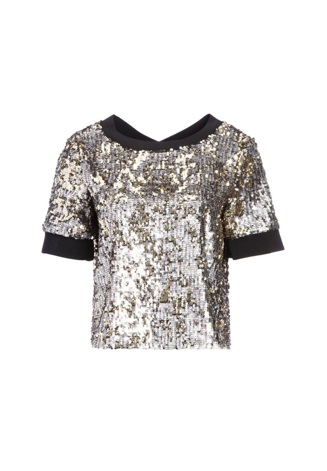 DANICA SEQUIN V BACK TOP-ANTIQUE SILVER/BLACK-ALICE + OLIVIA