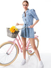 MAGALI PUFF SLEEVE DENIM MINI DRESS-ALICE + OLIVIA