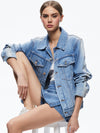 JEFF OVERSIZED DENIM JACKET-LIGHT INDIGO BLEACHED STRIPE-ALICE + OLIVIA