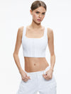 BRESLIN CORSET DENIM TOP-ALICE + OLIVIA