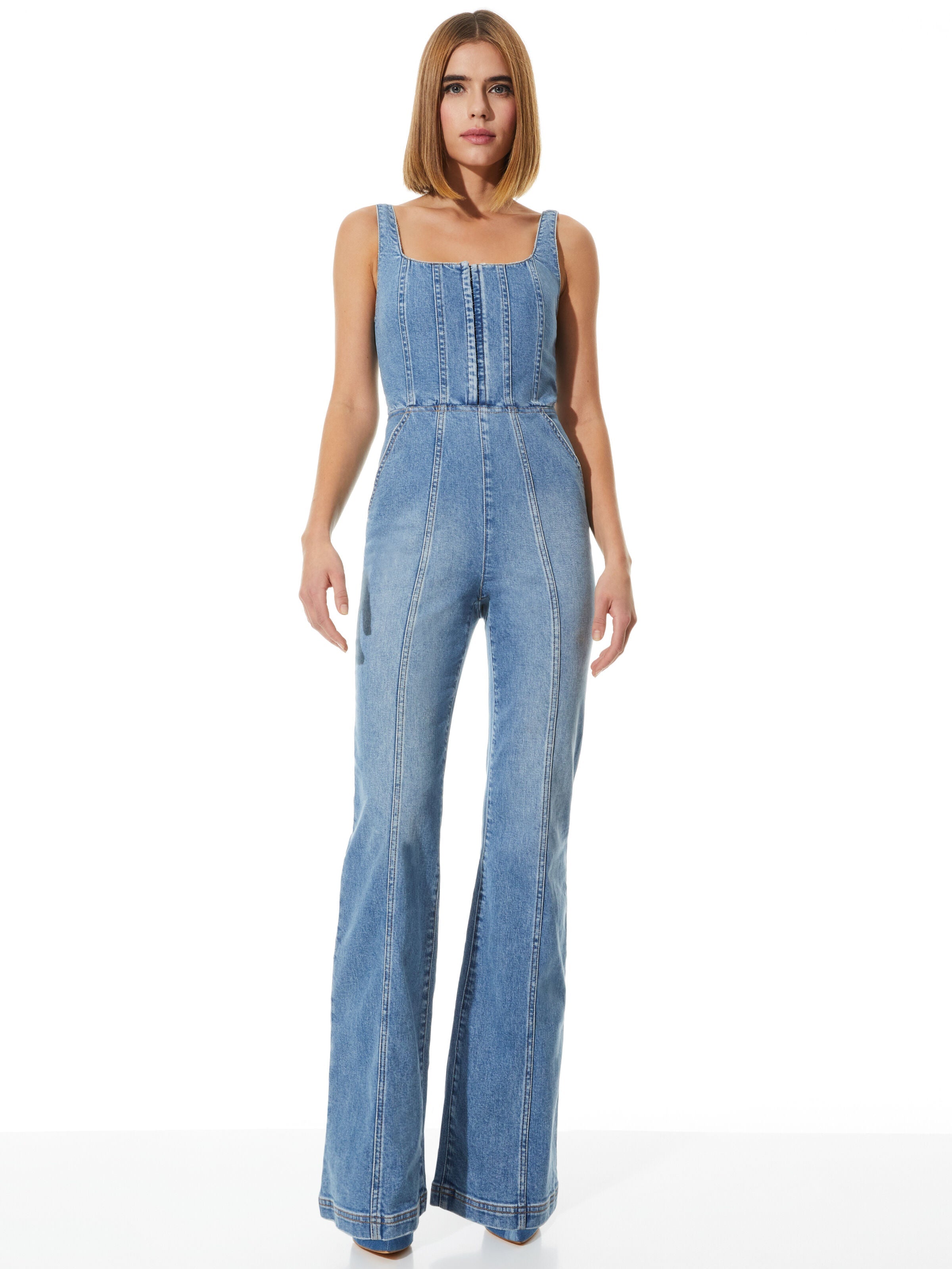 CHELS CORSET SLEEVELESS JUMPSUIT-BREA BLUE-ALICE + OLIVIA