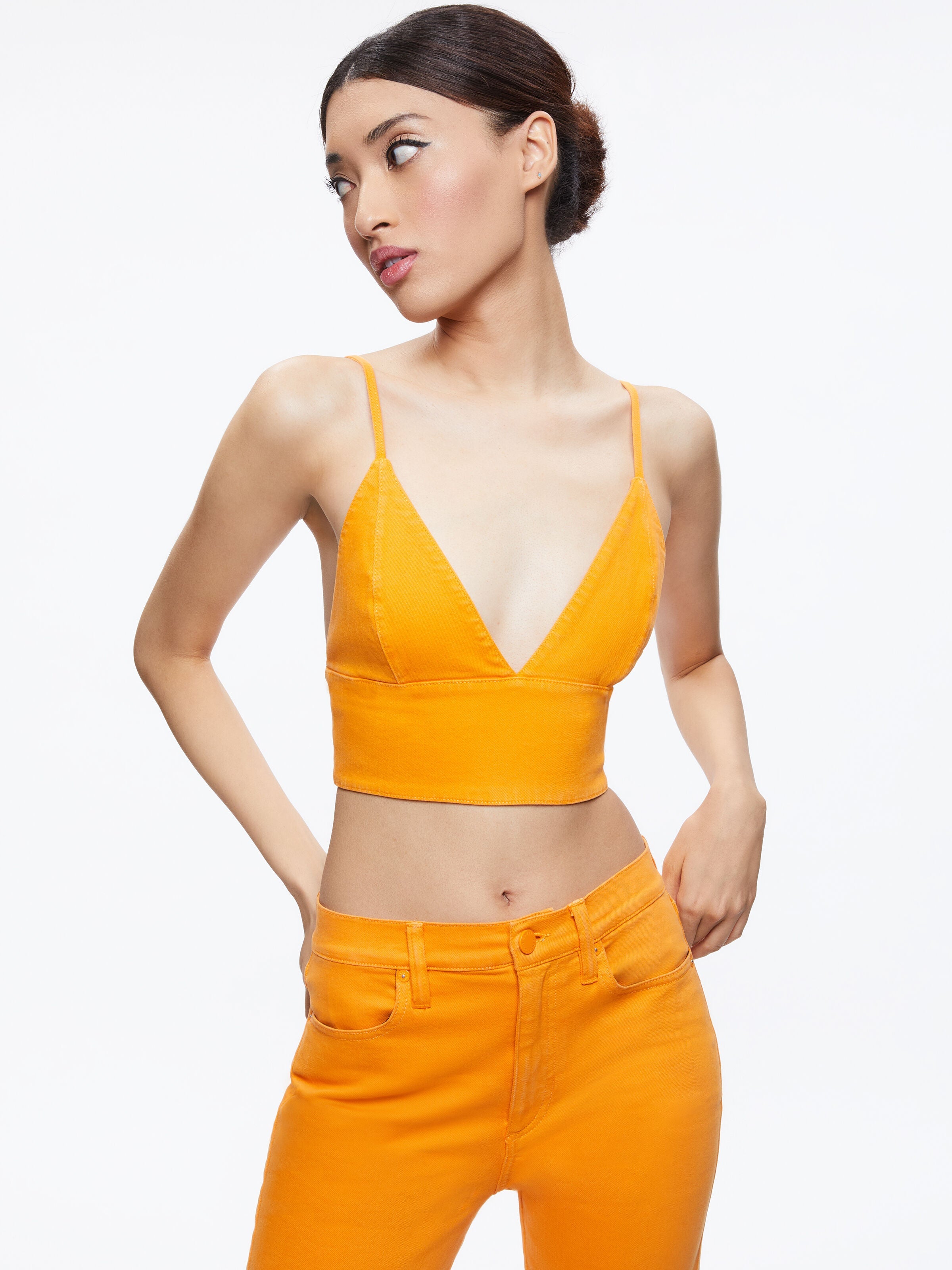 CARLI DENIM BRA TOP-ALICE + OLIVIA