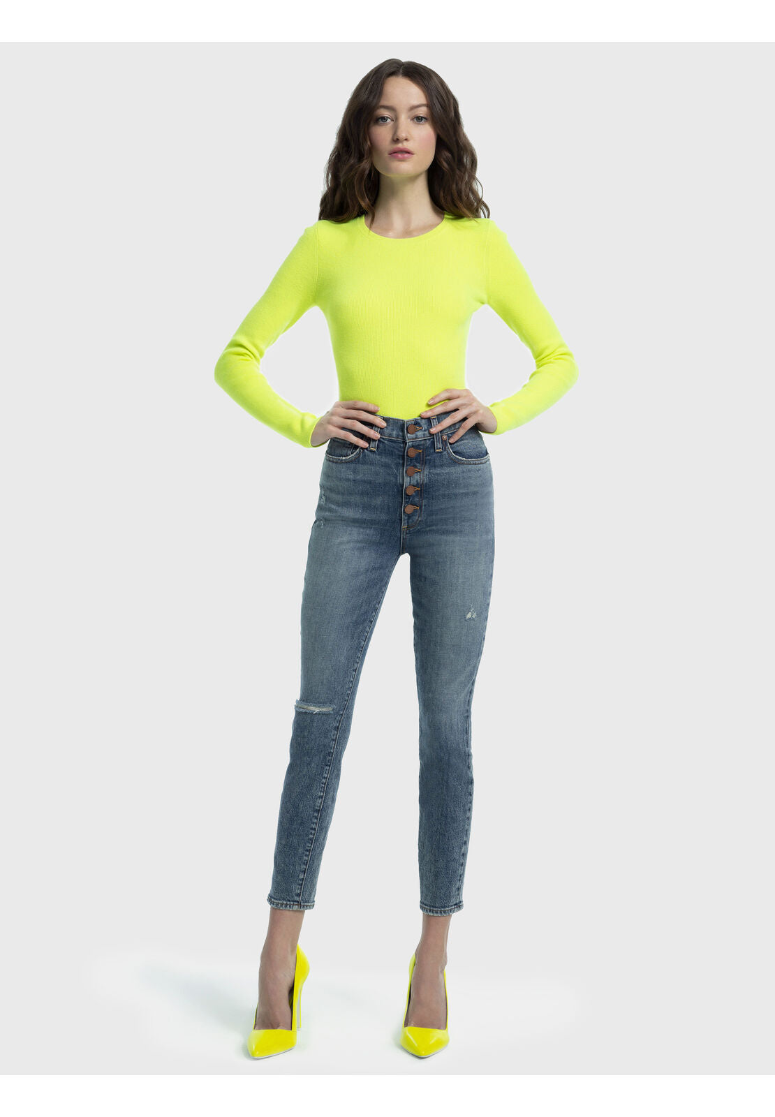 CIARA NEON PULLOVER-NEON YELLOW-ALICE + OLIVIA
