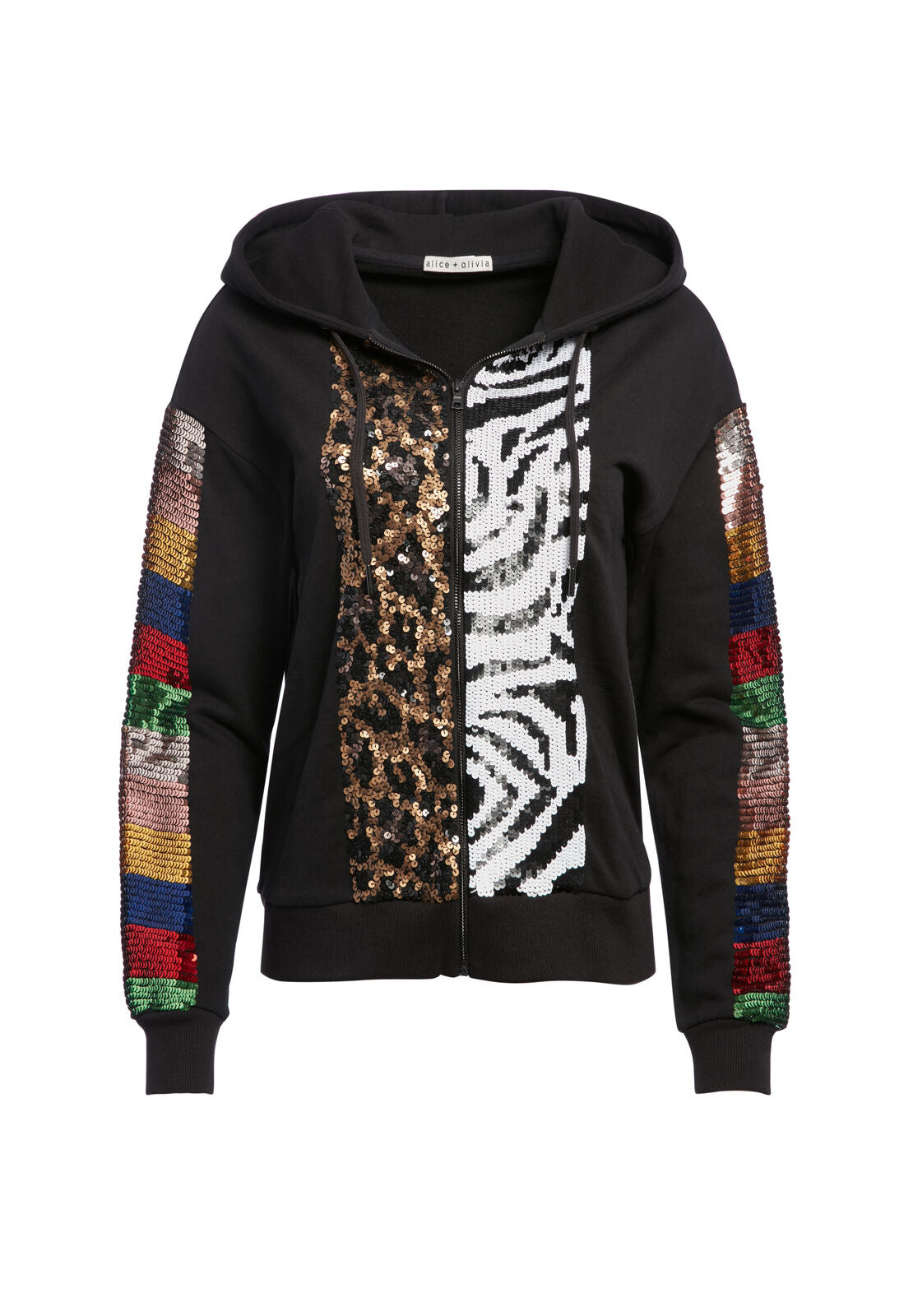 BARRON SEQUIN WIDE SLEEVE HOODIE-ALICE + OLIVIA