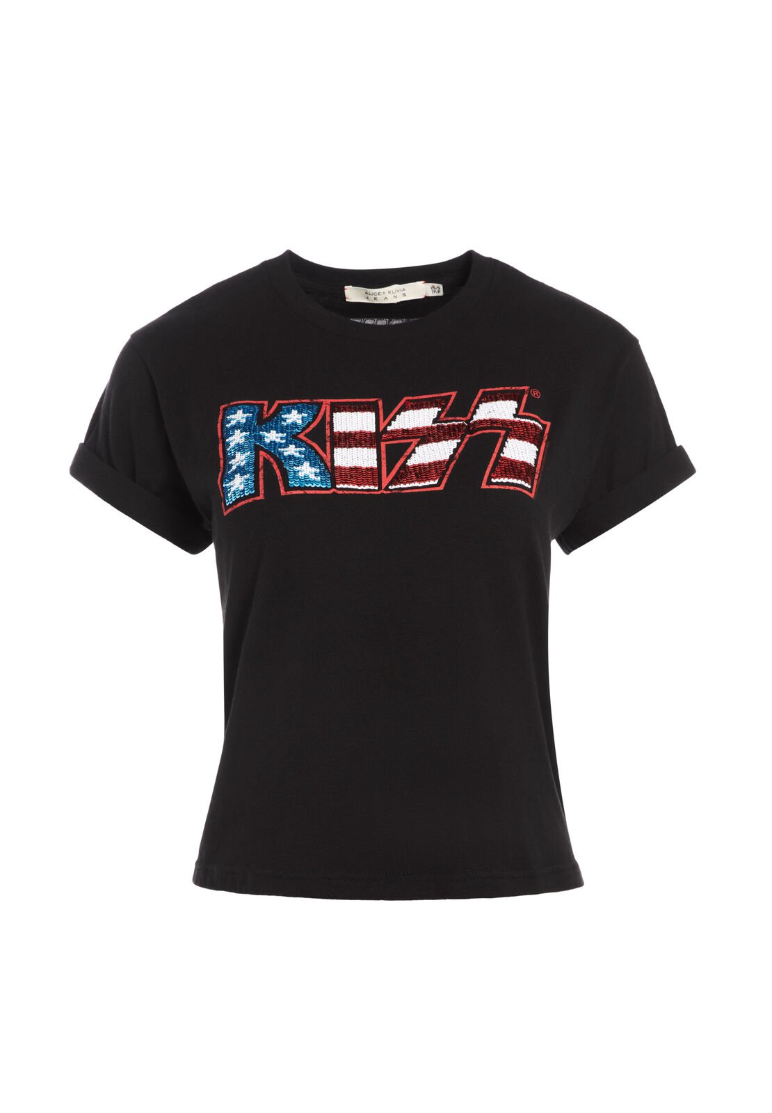 SHIRA SEQUIN ROLL CUFF TEE