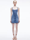 RAYLENE DENIM BUSTIER MINI DRESS-AVERY BLUE-ALICE + OLIVIA