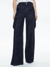 KAL BAGGY CARGO SIDE SLIT JEAN-DARK RINSE-ALICE + OLIVIA
