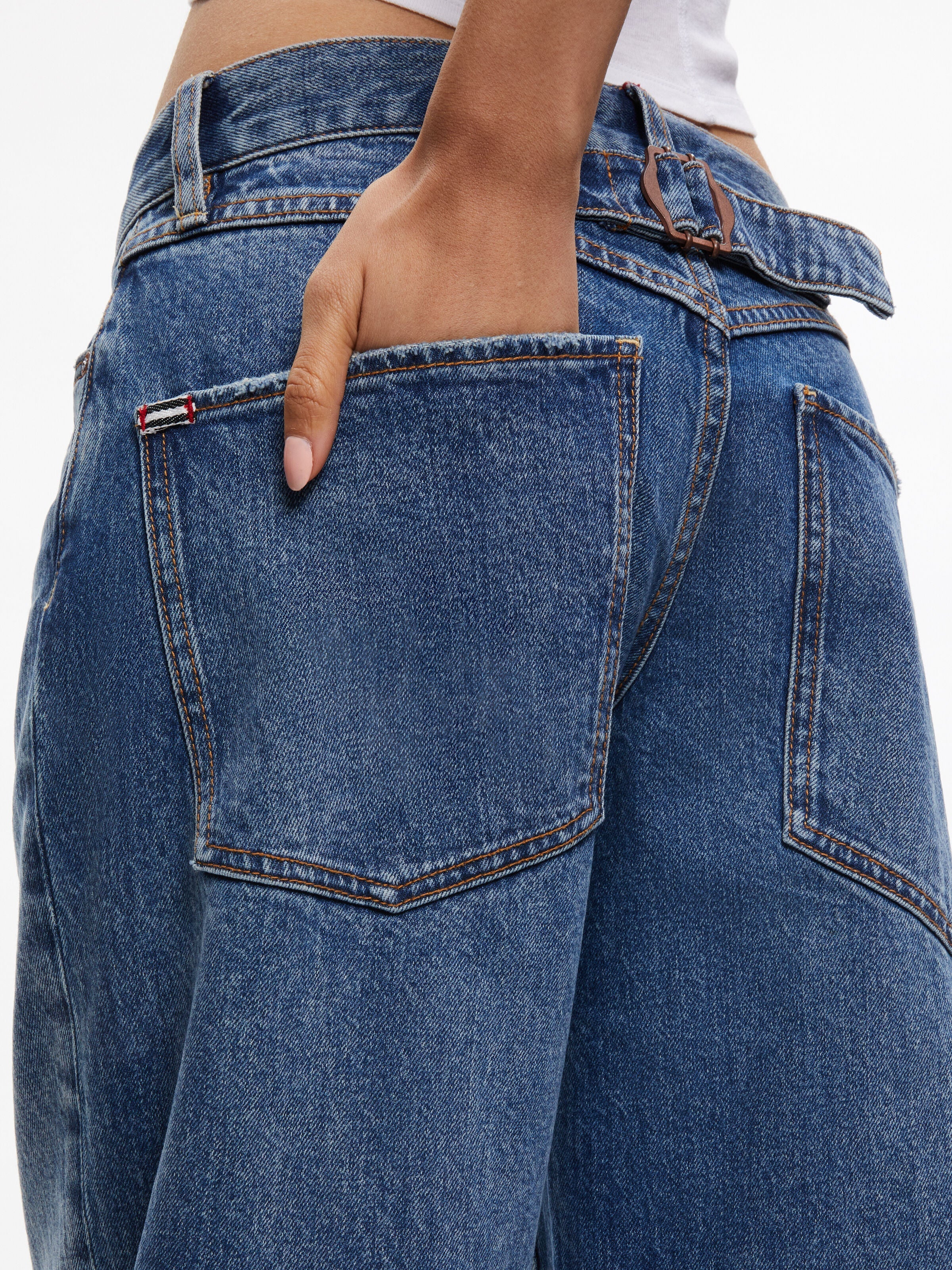 ERNIE LOW RISE BUCKLE BACK JEAN-ALICE + OLIVIA