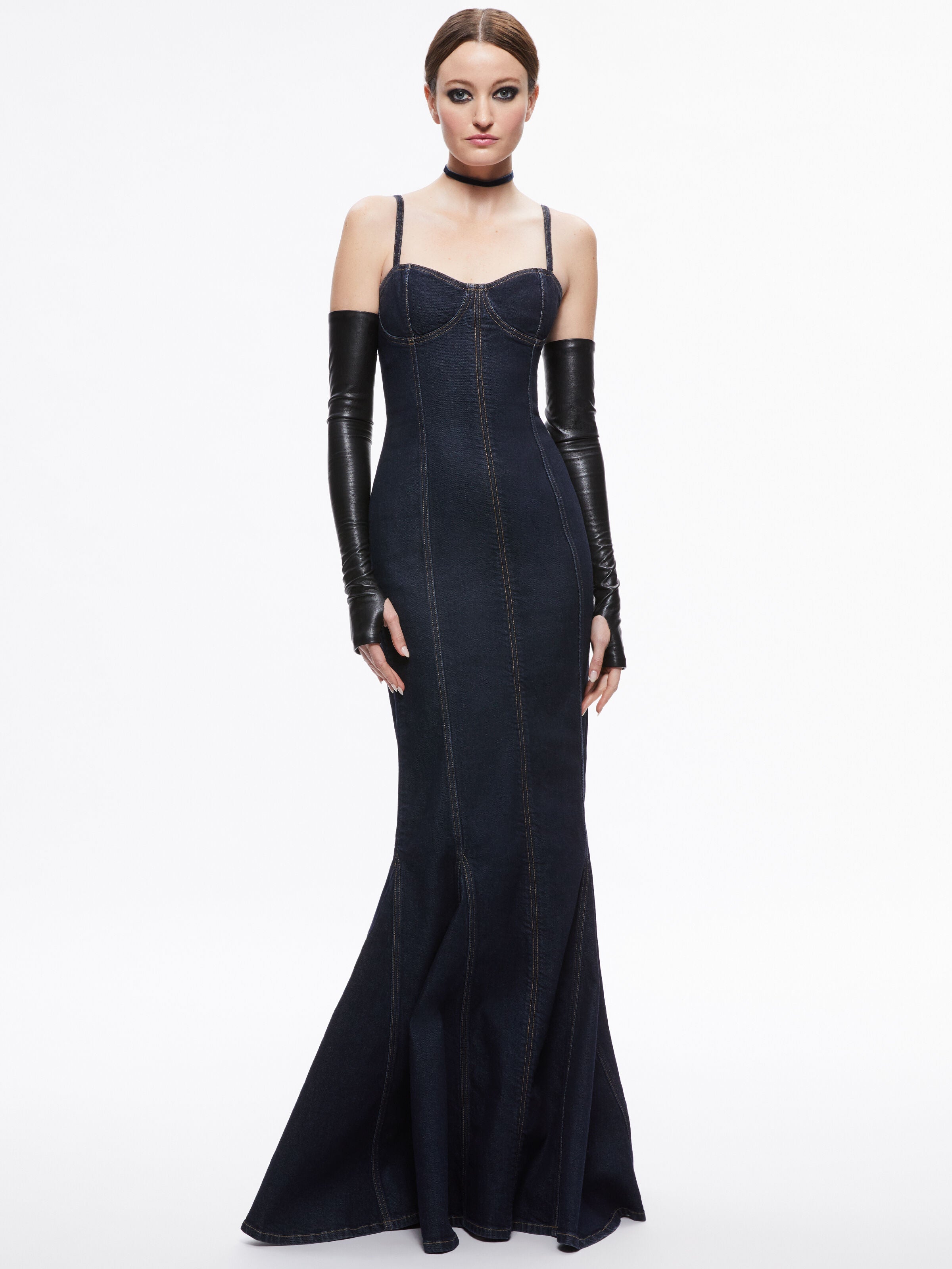 NATACHA GODET MAXI DENIM DRESS-ALICE + OLIVIA