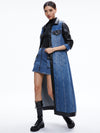 DARREN VEGAN LEATHER COMBINATION JACKET-BROOKLYN BLUE-ALICE + OLIVIA
