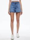 CONRY PLEATED DENIM SHORT-IVY BLUE-ALICE + OLIVIA