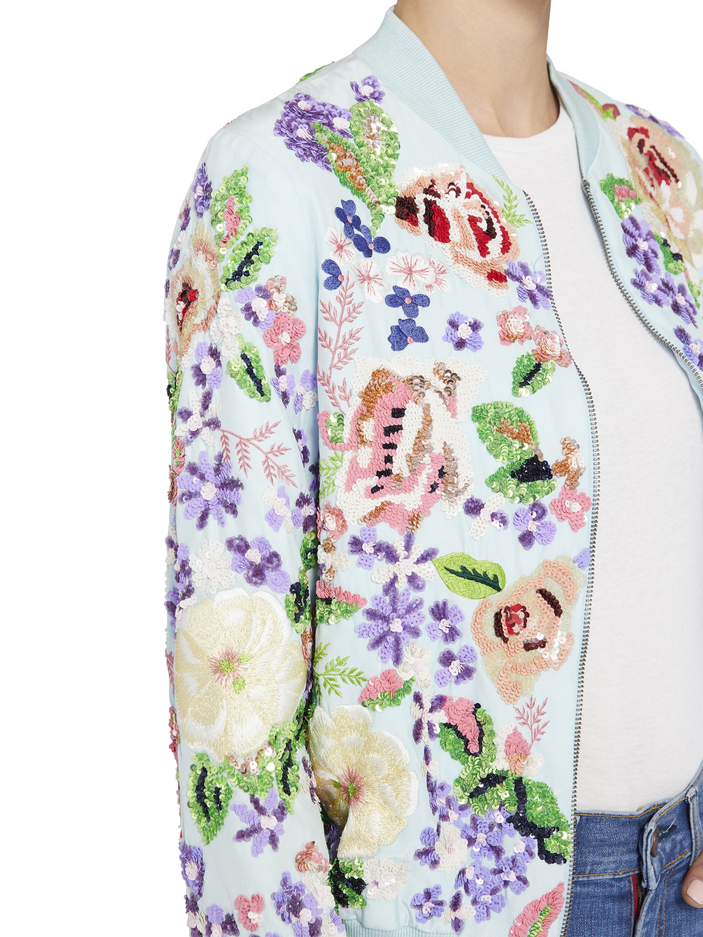 LONNIE EMBROIDERED BOMBER JACKET-MULTI-ALICE + OLIVIA
