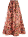DIXIE ANKLE LENGTH GOWN SKIRT-CLOUD DANCER ROSE TAN-ALICE + OLIVIA