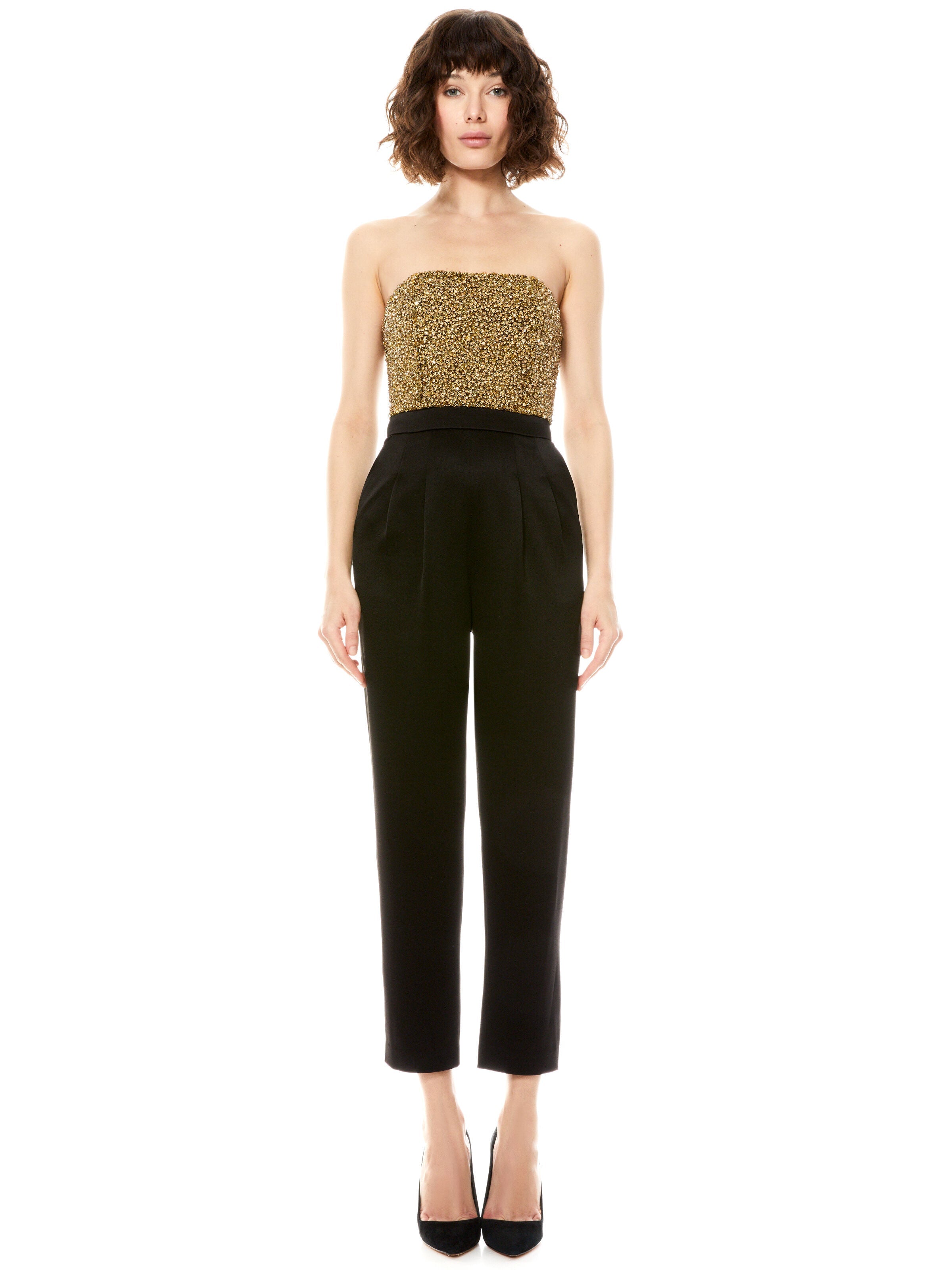JERI EMBELLISHED JUMPSUIT-BLACK/GOLD-ALICE + OLIVIA