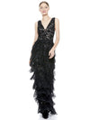 DEVORA TIERED LACE GOWN-Black-ALICE + OLIVIA